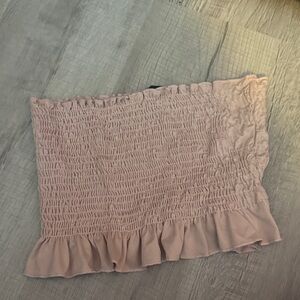 Forever 21 Pink Smocked Ruffle Top